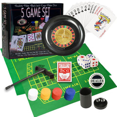 IIDEA 5-in-1 roulette wheel 10-inch ready for home casino nights