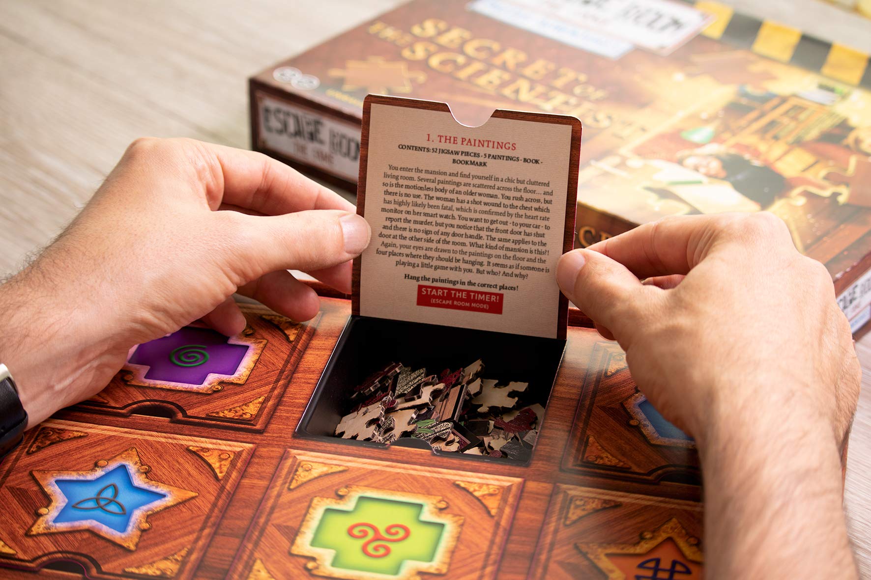 Identity Games Secret of the Scientist rooms map, reveal 5 distinct areas during play.