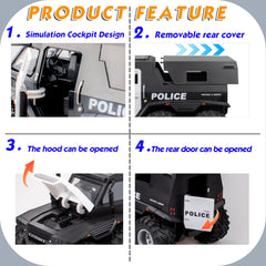 idiy police car toy buttons trigger realistic sounds and lights