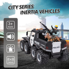 idiy police car toy trunk access for pretend storage