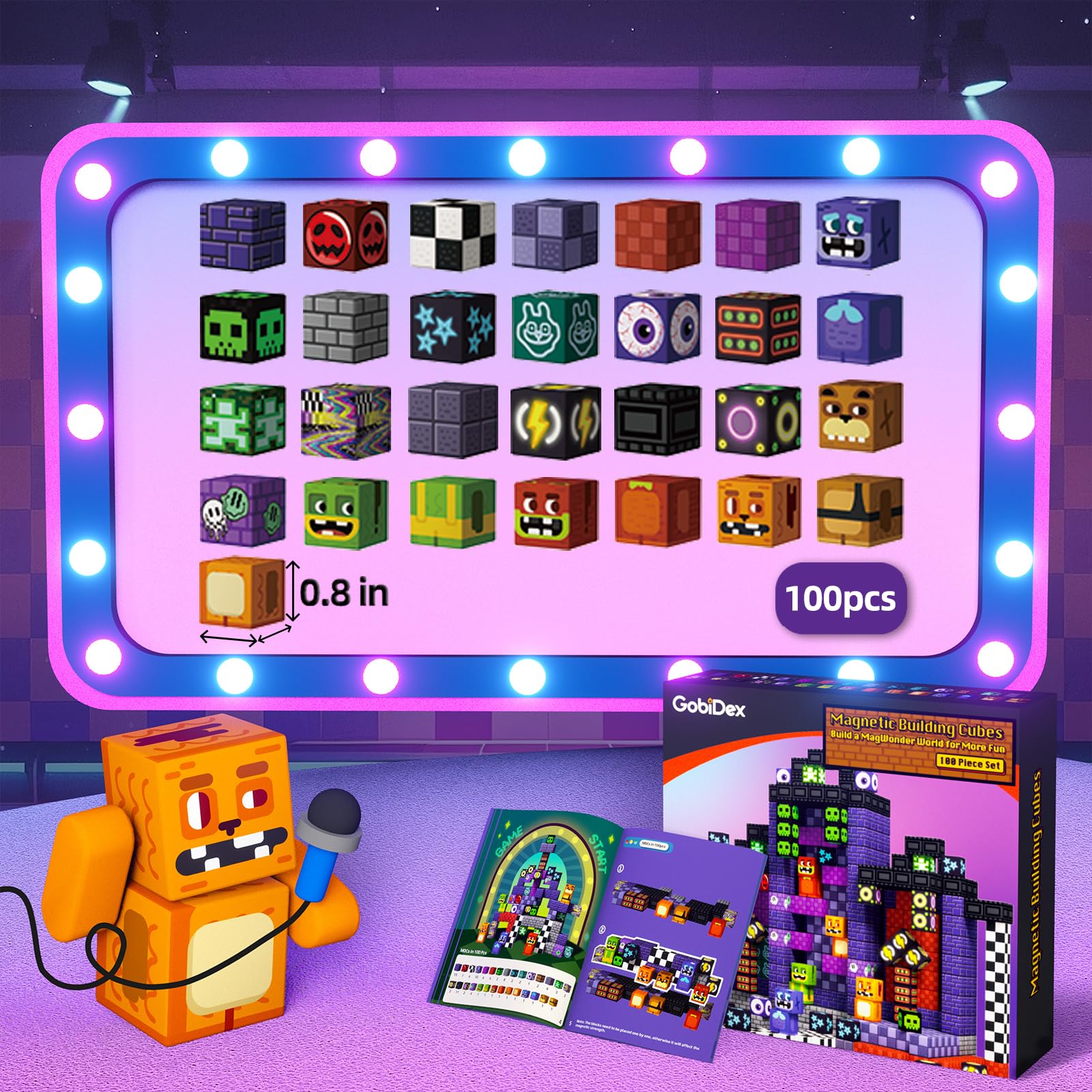 idoot magnetic building cubes showcase vibrant colors to spark imaginative STEM exploration.