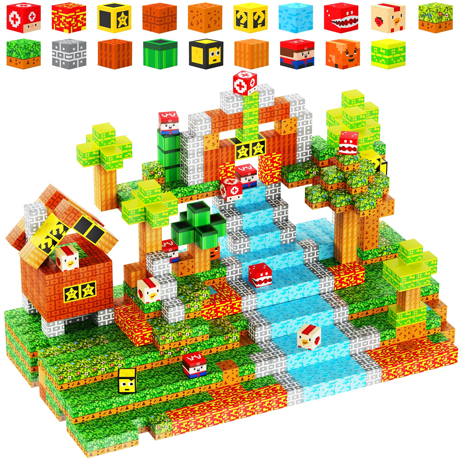 iDrone 100pcs magnetic blocks set for imaginative play and STEM learning.