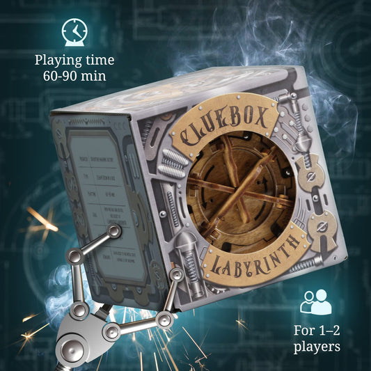 iDventure Cluebox Cambridge Labyrinth opened to reveal hidden money compartment.