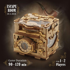 iDventure Cluebox PRO wooden puzzle assembly showing mechanical challenges for family fun
