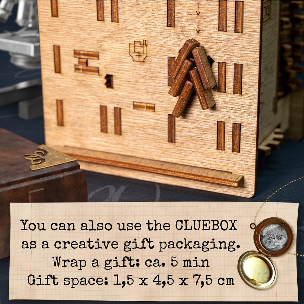 iDventure Cluebox Schroedingers Cat wooden puzzle box, durable design for long-lasting play
