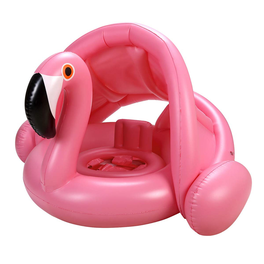 iefoah flamingo baby pool float with canopy for sun protection and fun water play