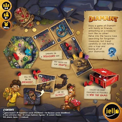 IELLO Diamond New Edition game play area with players strategizing, ideal for gatherings