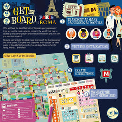 IELLO Get On Board Paris and Rome cards and board laid out for planning