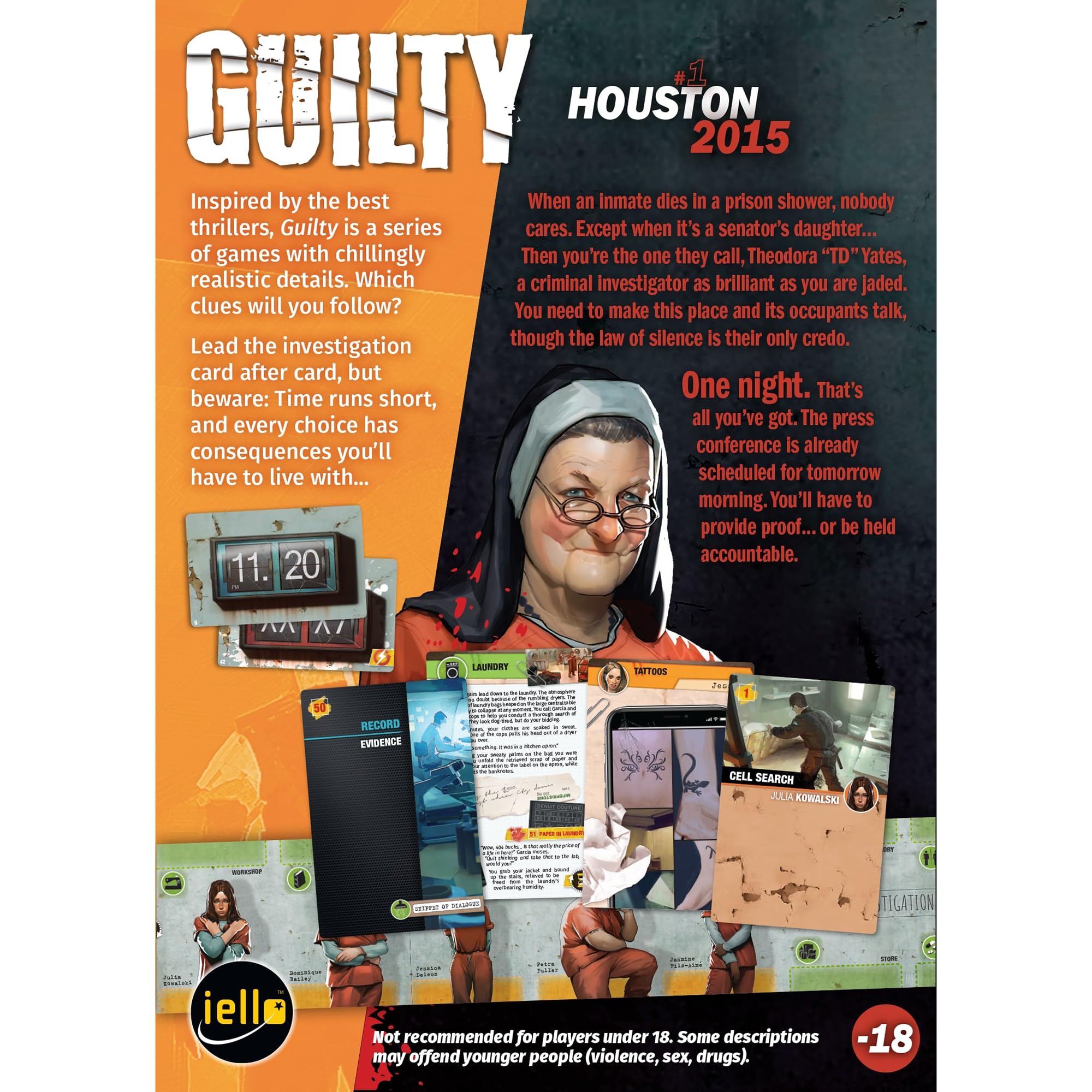 IELLO Guilty: Houston 2015 game board area highlights cooperative play.
