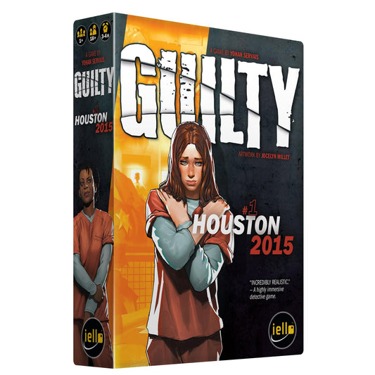 IELLO Guilty: Houston 2015 game box front shows immersive detective setup.