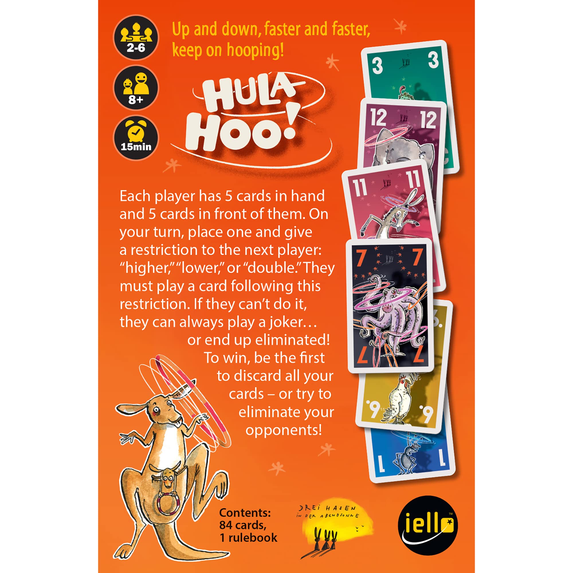 IELLO Hula Hoo open cards illustrate easy strategy for beginners.
