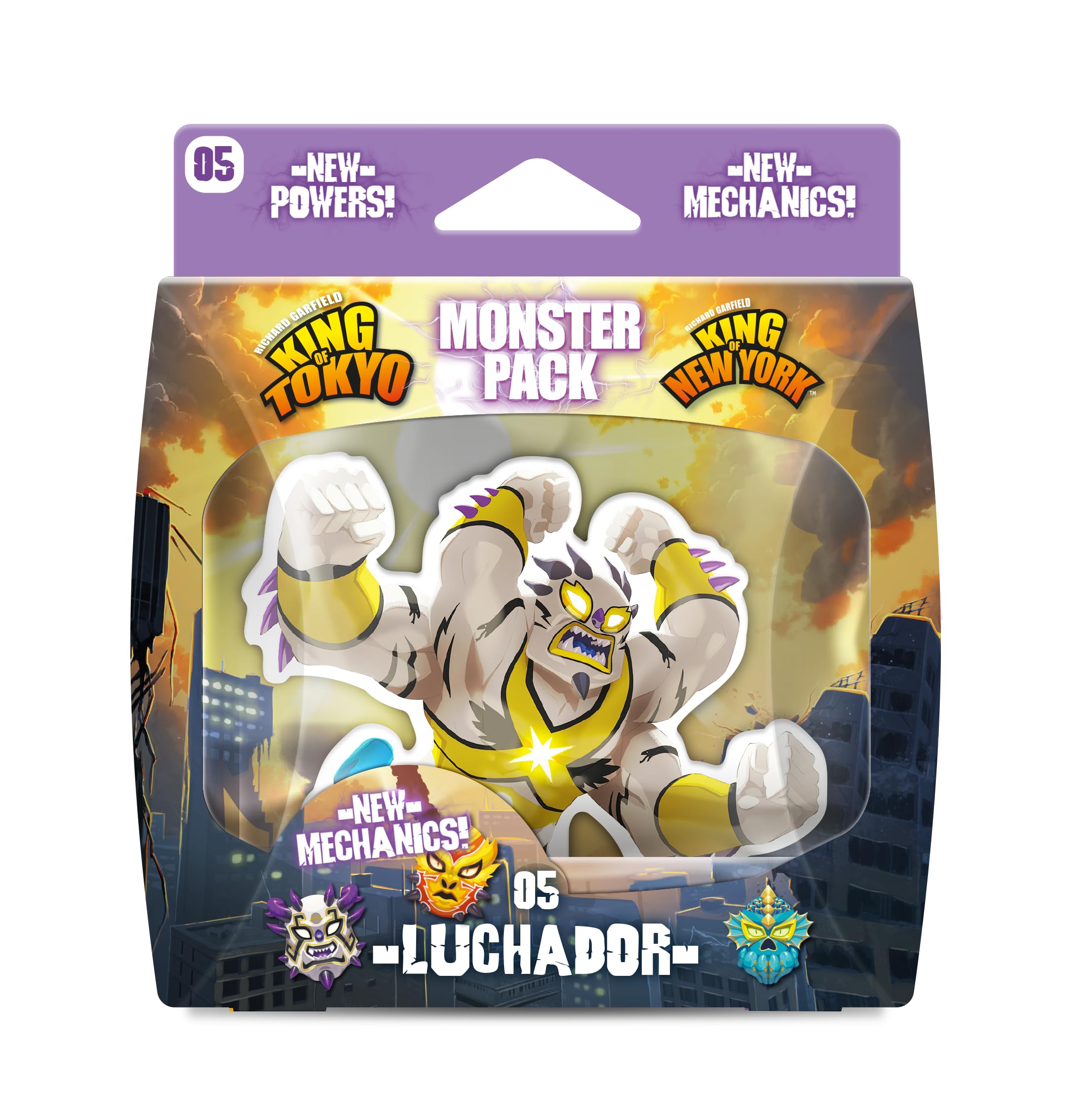 IELLO King of Tokyo Luchador foil board for immersive battles