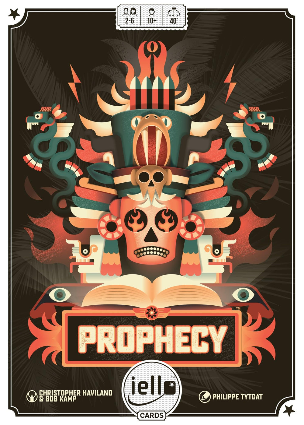IELLO Prophecy trick-taking game setup for strategic play with friends and family.