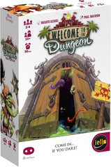 IELLO Welcome to the Dungeon components highlight compact, portable pieces ideal for travel games.