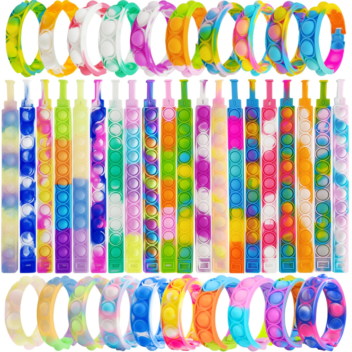 IERKEIE pop bubble bracelet closeup highlights soft silicone texture for comfortable wear