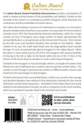 IFA Galton Board Simple Edition user guide available on galtonboard.com for setup and learning