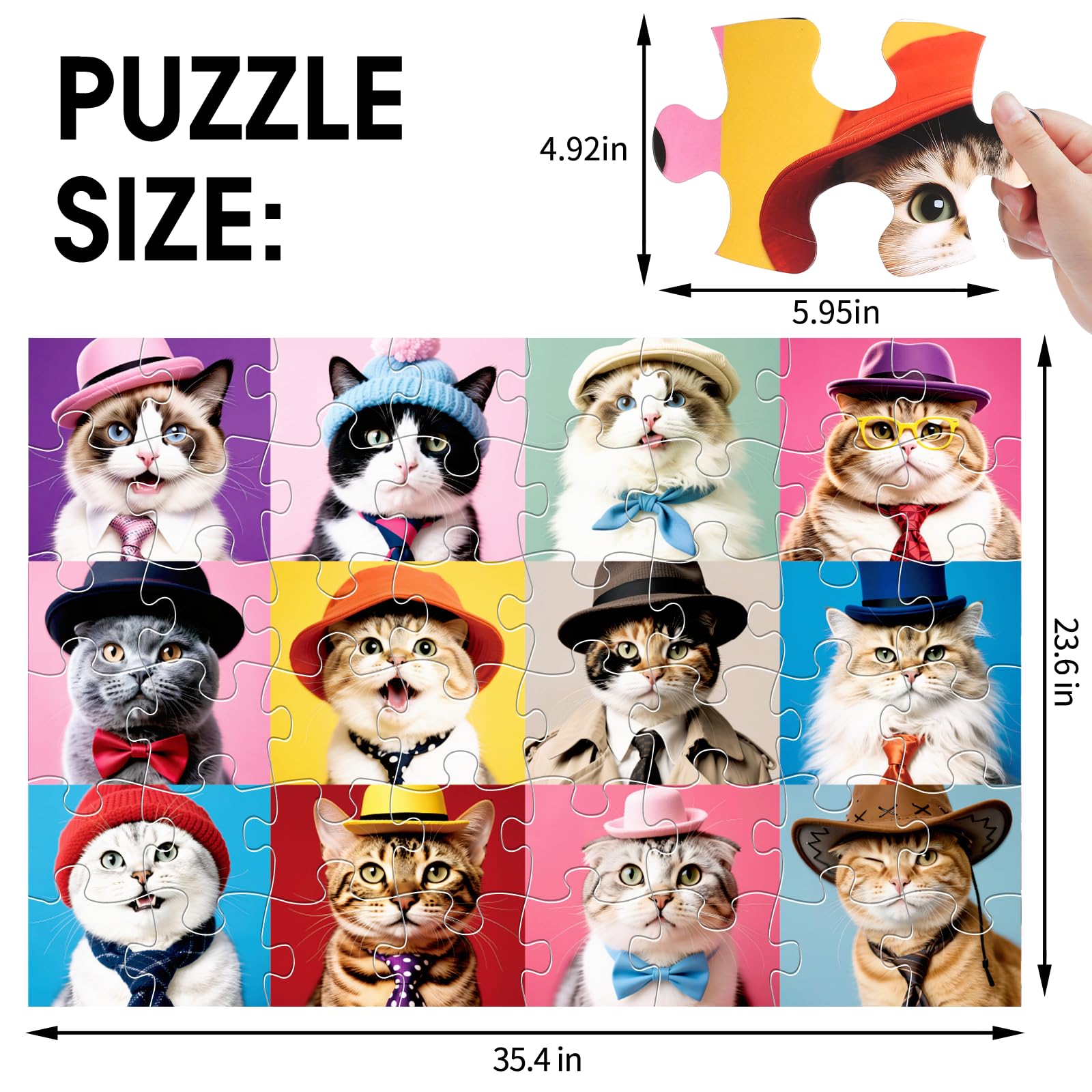 IFLOVE Jumbo Cat Floor Puzzle features vivid colors to spark cognitive skills