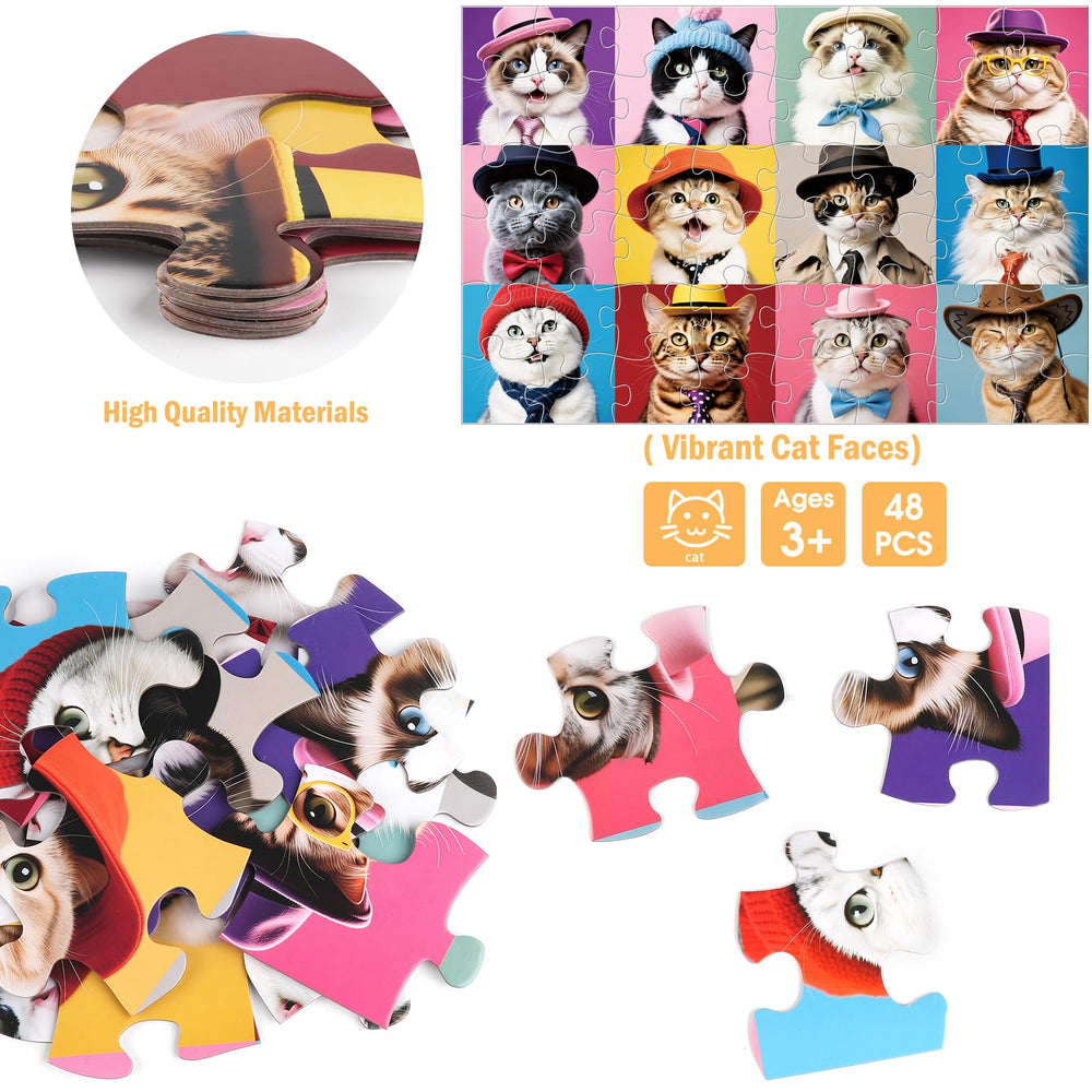 IFLOVE Jumbo Cat Floor Puzzle with oversized pieces for easy handling