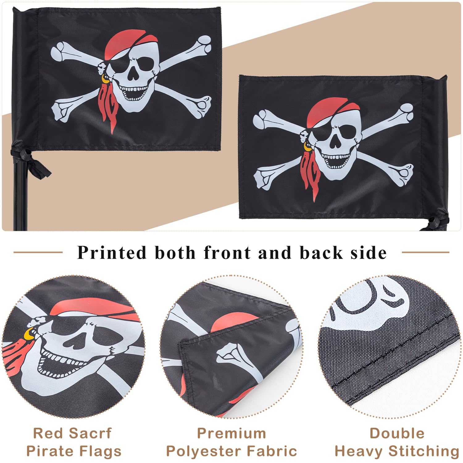 ifeolo double-sided pirate flag 200D polyester designed for outdoor use