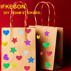 IFKEGON four-size foam sticker set enables flexible layouts.