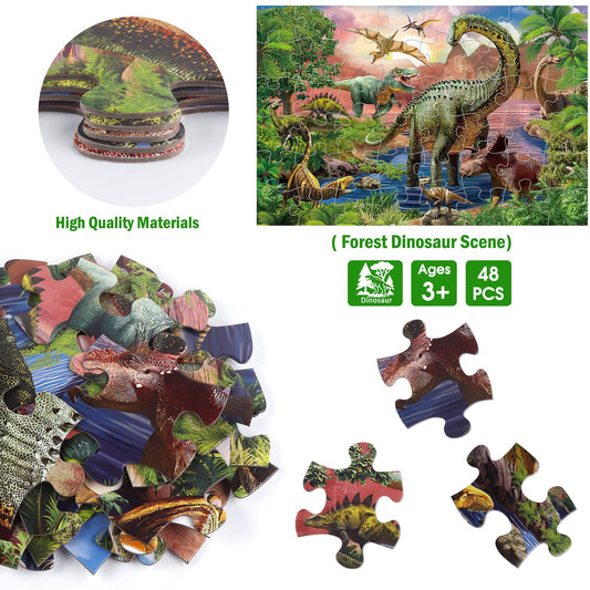 IFLOVE 48-piece puzzle pieces provide easy grip for tiny hands during play