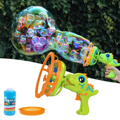IFLOVE bubble gun dino green front view for safe, kid-friendly outdoor play