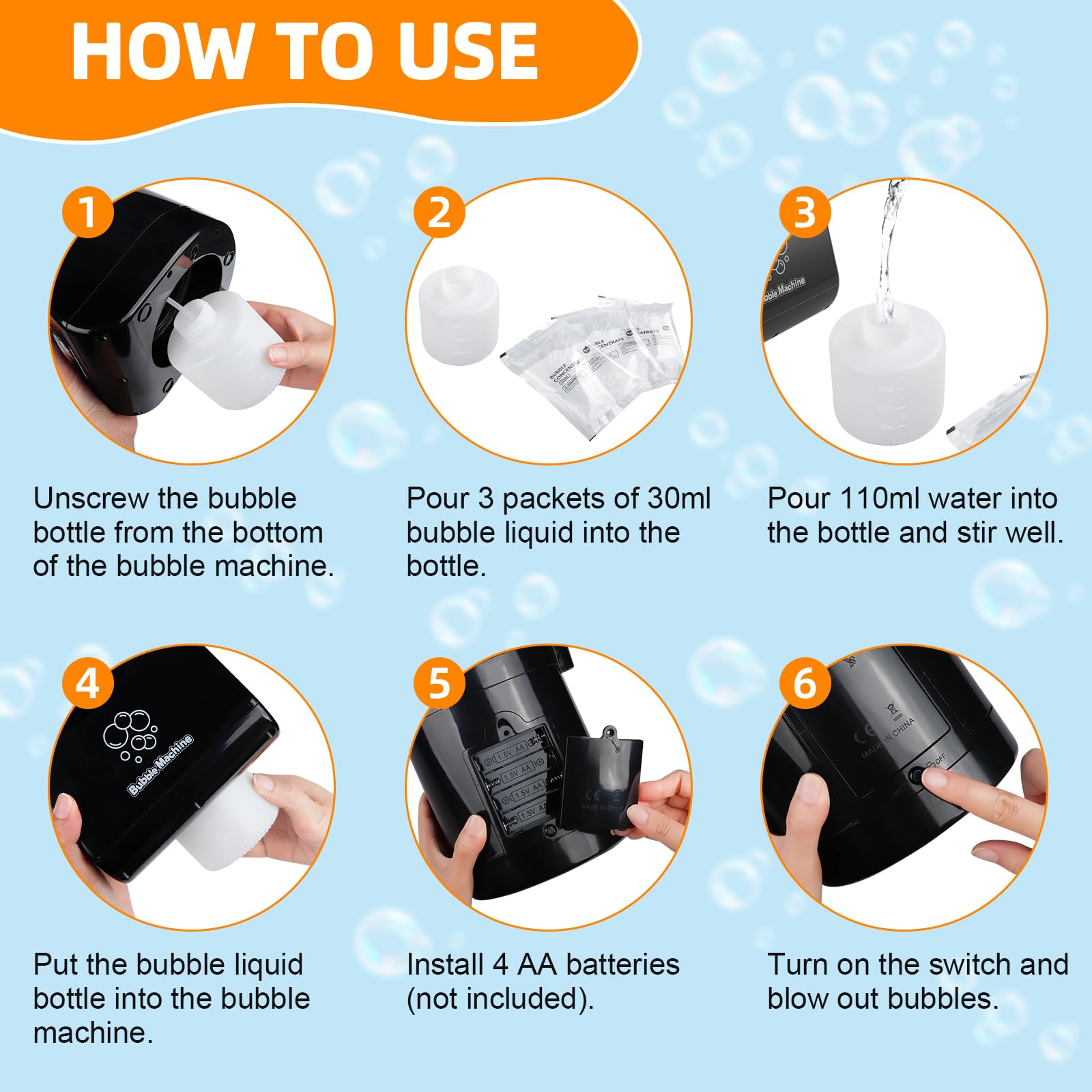 IFLOVE Bubble Machine features quiet airflow to reduce noise