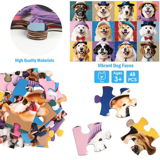 IFLOVE dog jigsaw 48-piece encourages problem-solving during play.