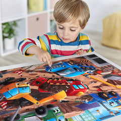 IFLOVE durable cardboard construction site puzzle withstands frequent handling.