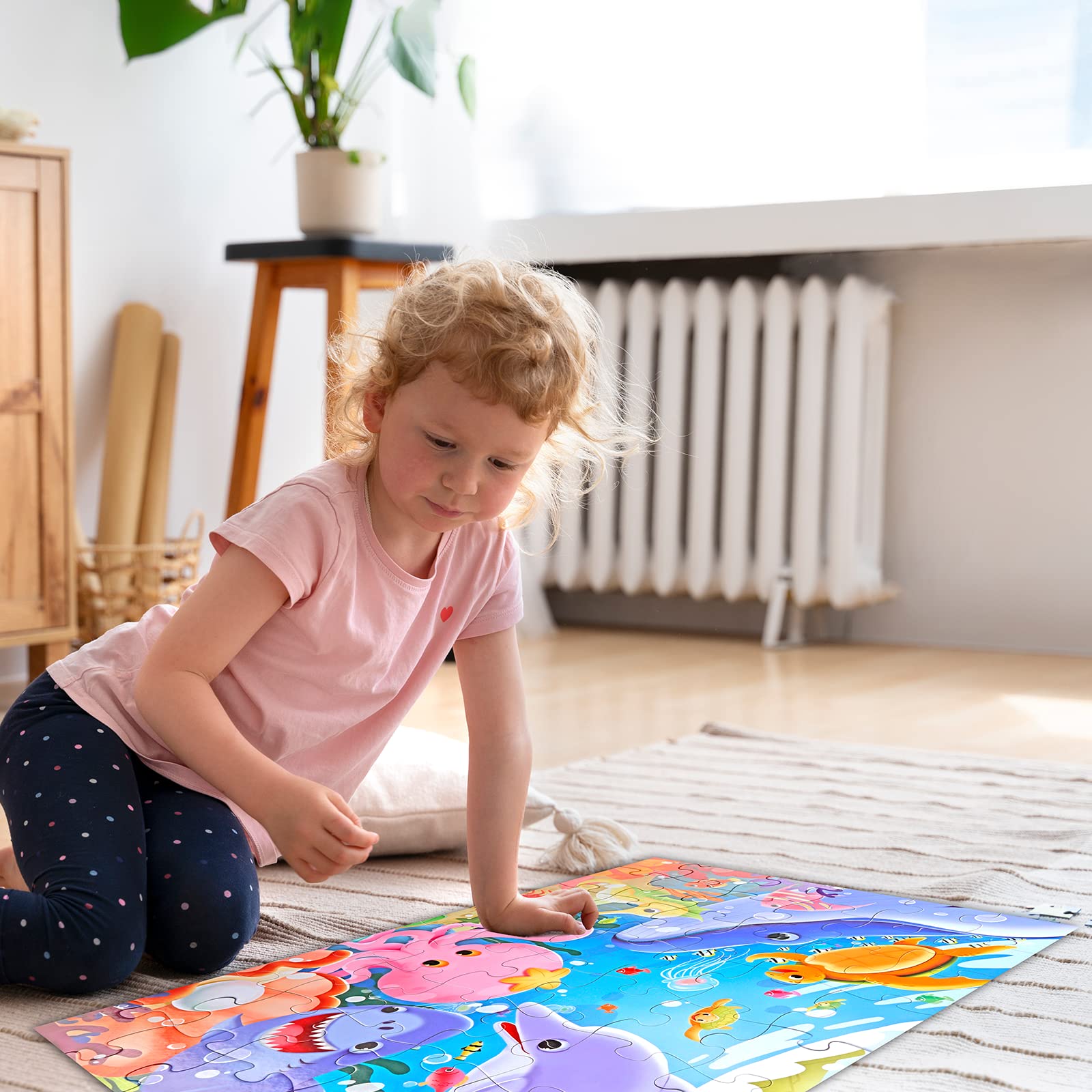 IFLOVE easy-clean design helps tidy up quickly after family puzzle time