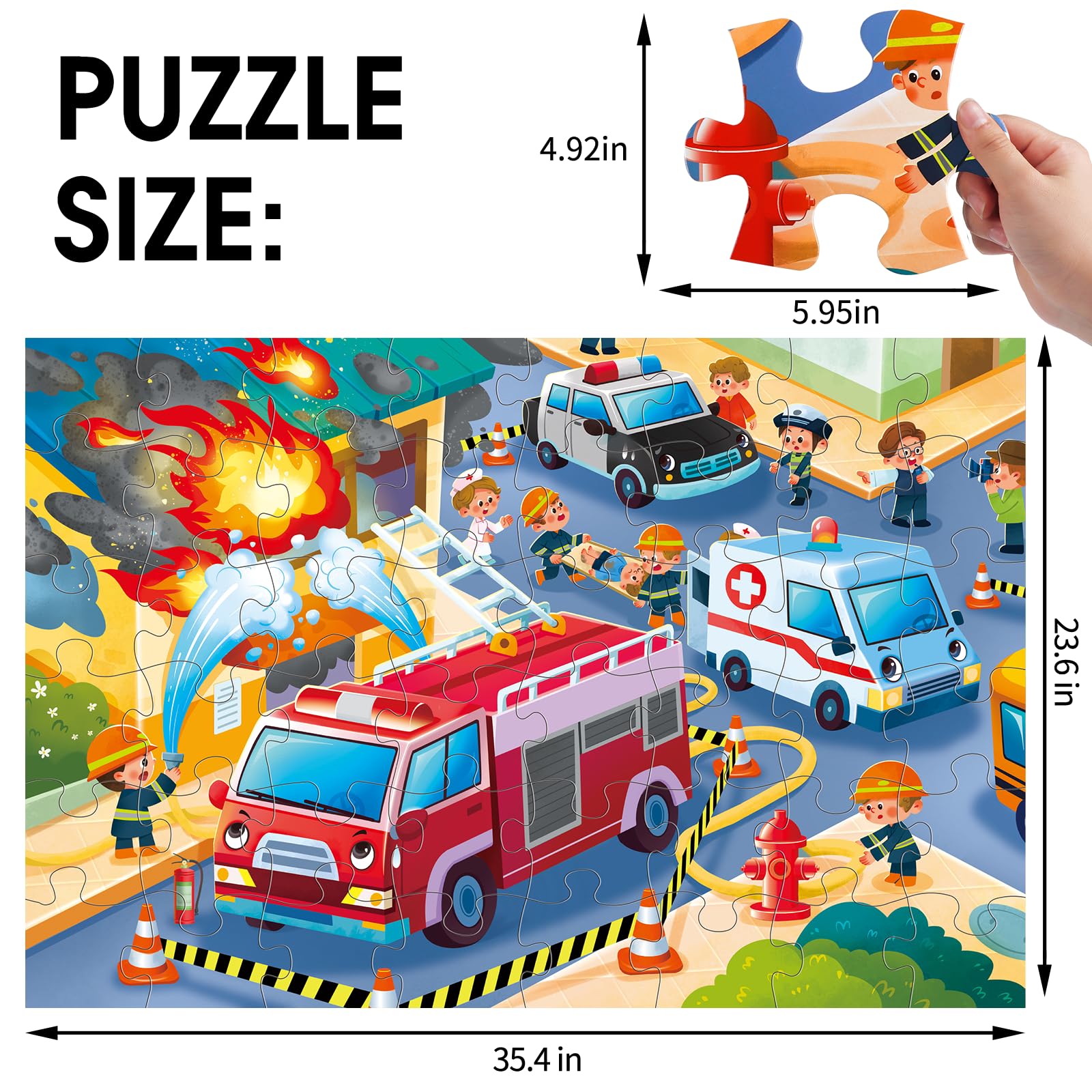 IFLOVE fire truck puzzle assembly encourages problem solving during collaborative family fun.