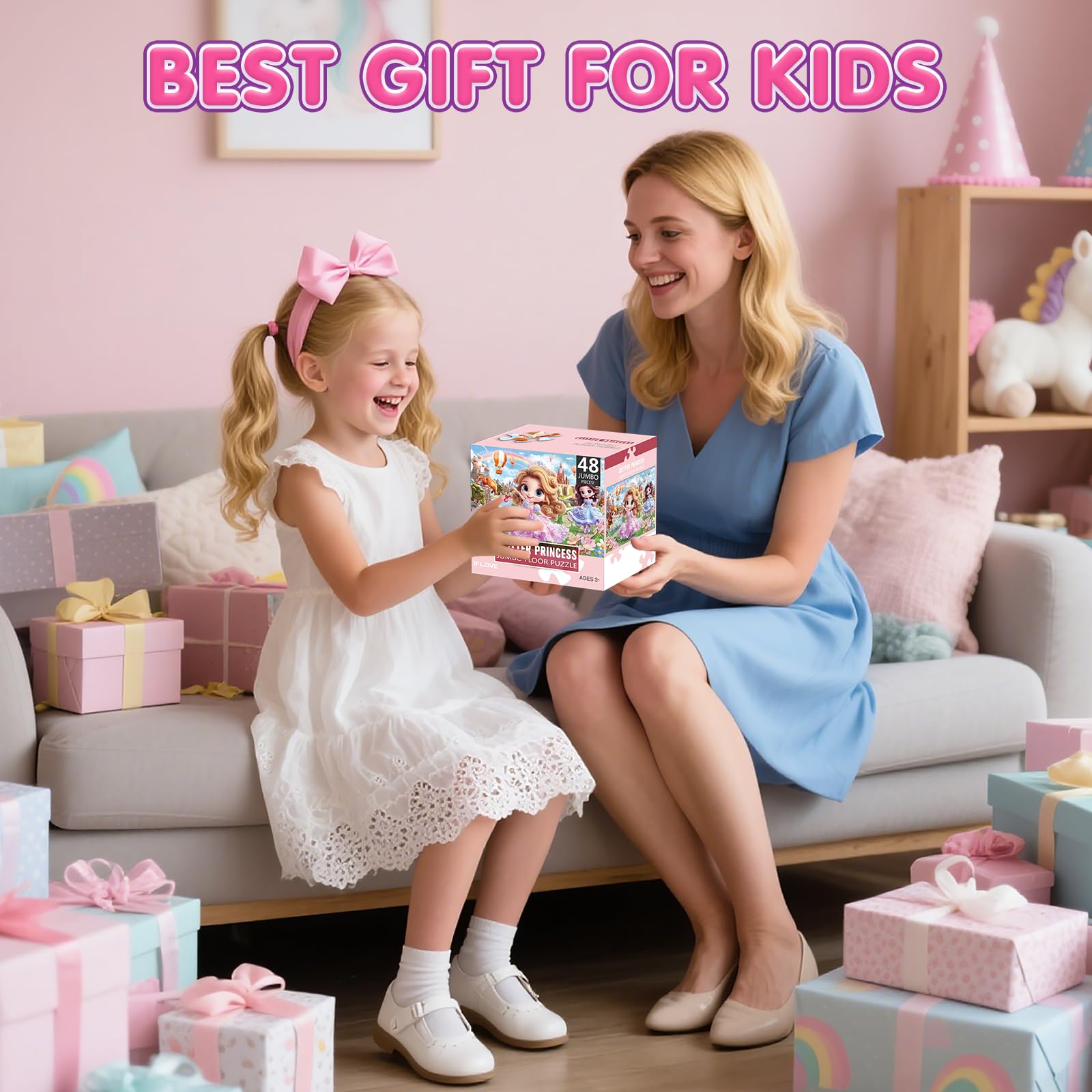 IFLOVE gift-ready princess puzzle pack, ideal for preschool gift-giving and family fun.