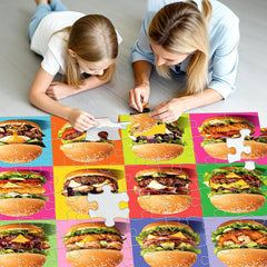 IFLOVE Hamburger puzzle assembly demonstrates problem-solving through simple matching.