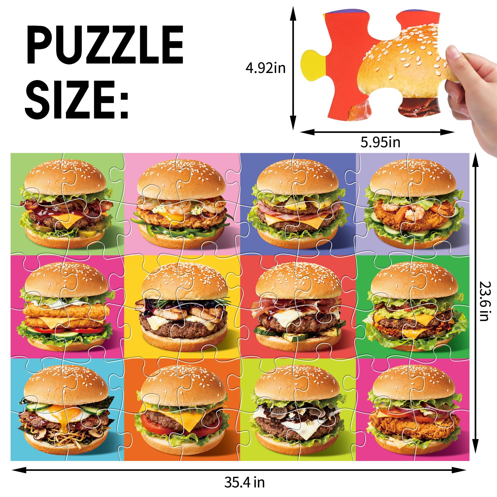 IFLOVE Hamburger puzzle patterns display 12 colorful designs to spark curiosity and learning.