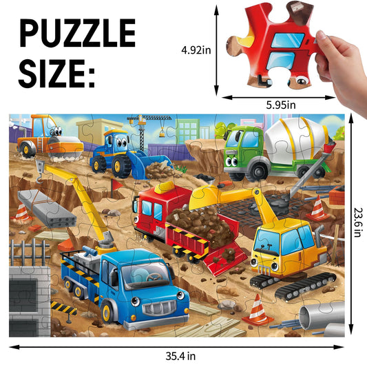 IFLOVE jumbo puzzle assembled showing large engaging construction scene for collaborative play.