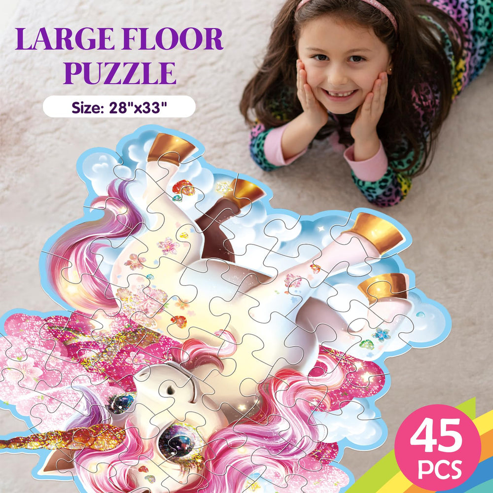 IFLOVE unicorn puzzle close-up pieces help little hands grasp and connect easily