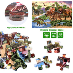 IFLOVE puzzle features vivid dinosaurs on a durable cardboard board for long-lasting fun.