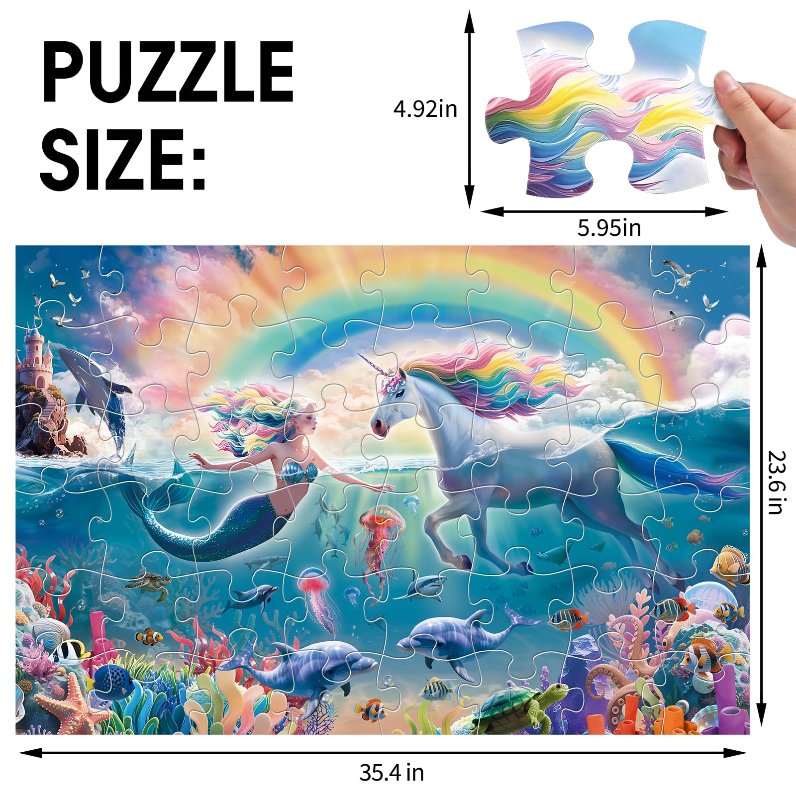 IFLOVE underwater puzzle art with vibrant colors featuring dolphins and fish for captivating family time