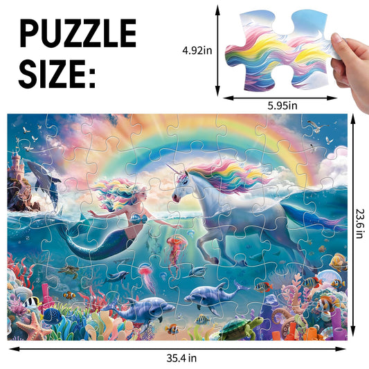 IFLOVE underwater puzzle art with vibrant colors featuring dolphins and fish for captivating family time