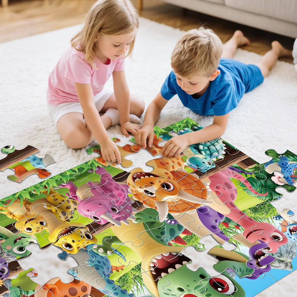 IFLOVE jumbo floor puzzle-dinosaur enhances hand-eye coordination during setup.
