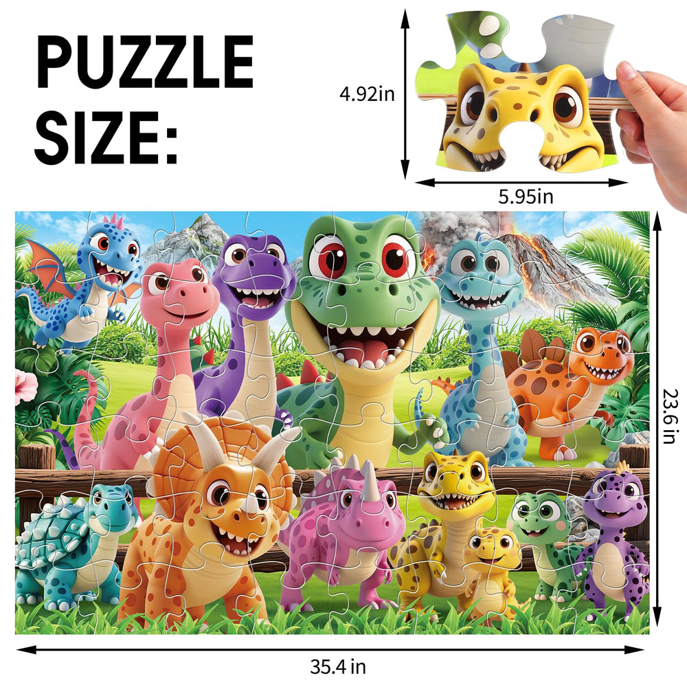 IFLOVE jumbo floor puzzle-dinosaur 48 pieces provide durable, safe play for kids.