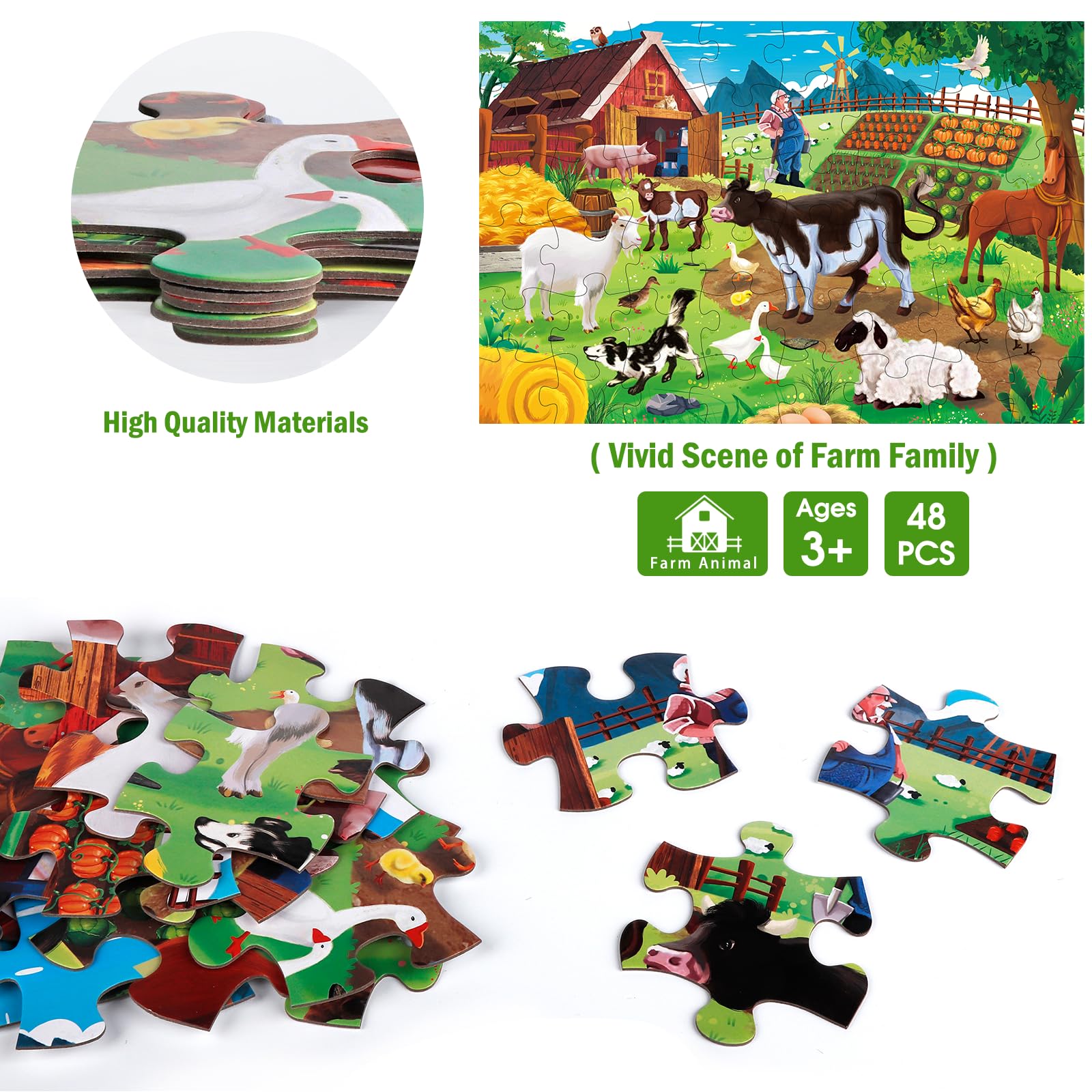 IFLOVE puzzle materials: durable cardboard and non-toxic inks ensure lasting color.