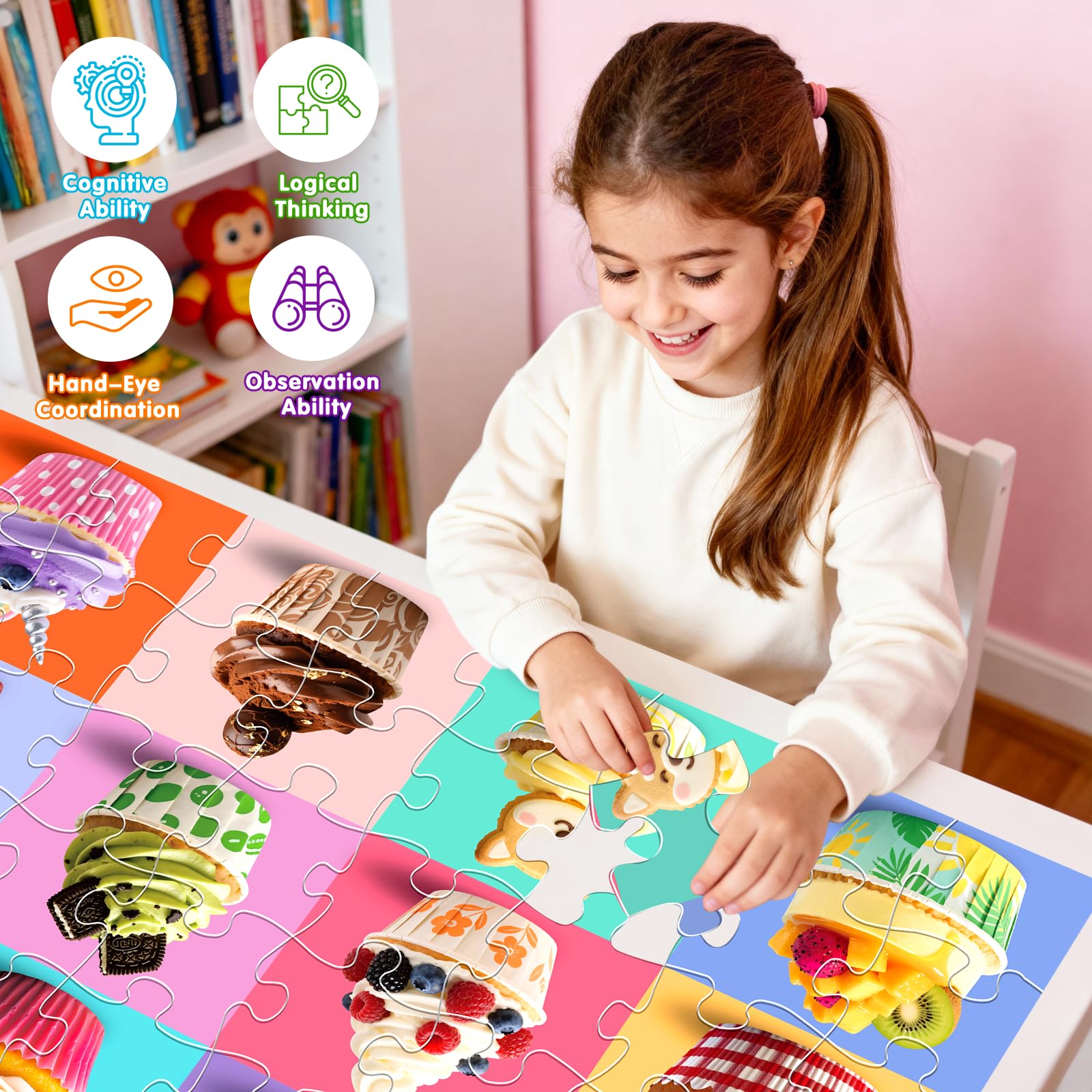 IFLOVE Jumbo Floor Puzzle durable cardboard construction for daily use.