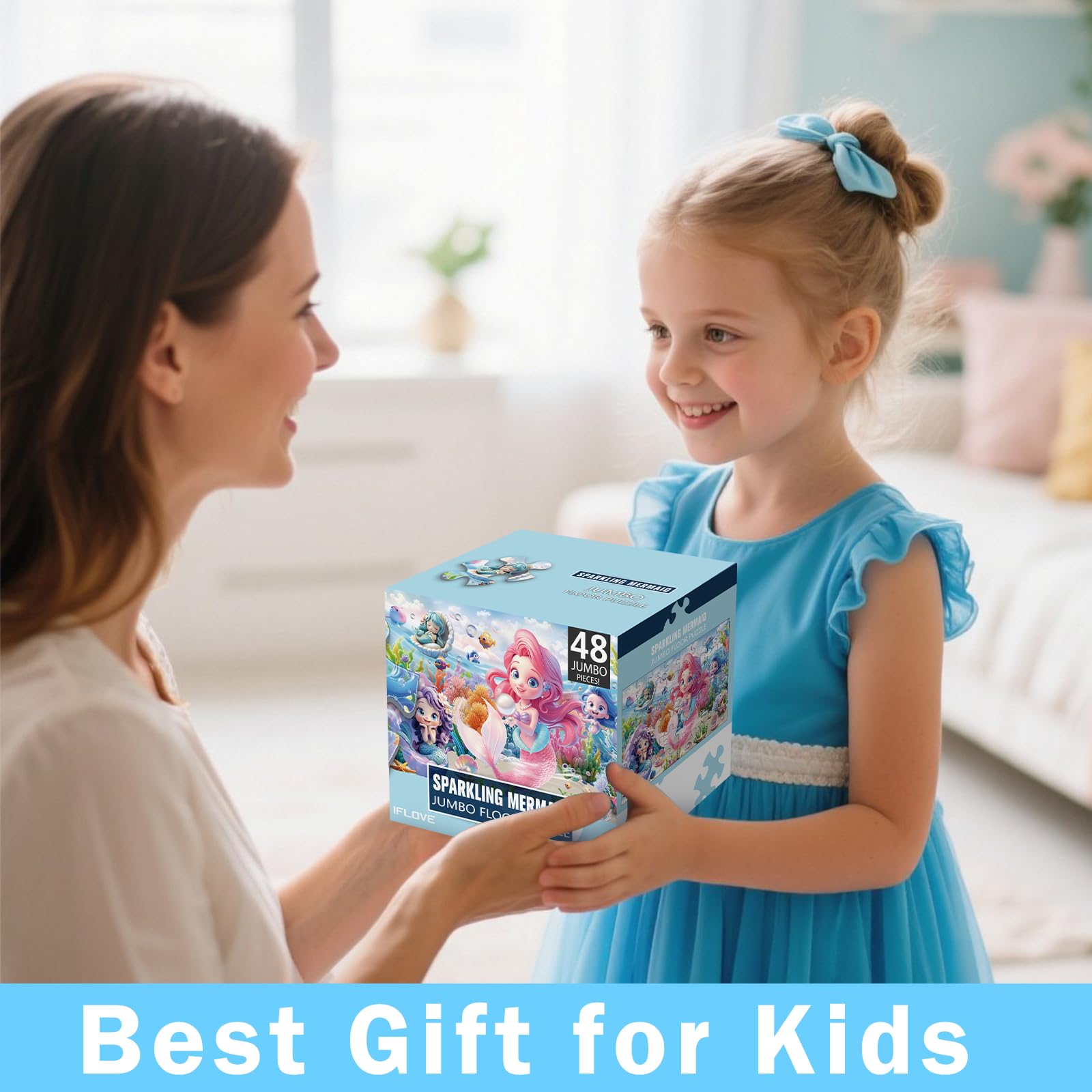 IFLOVE jumbo floor puzzle educational mermaid theme supports early ocean learning