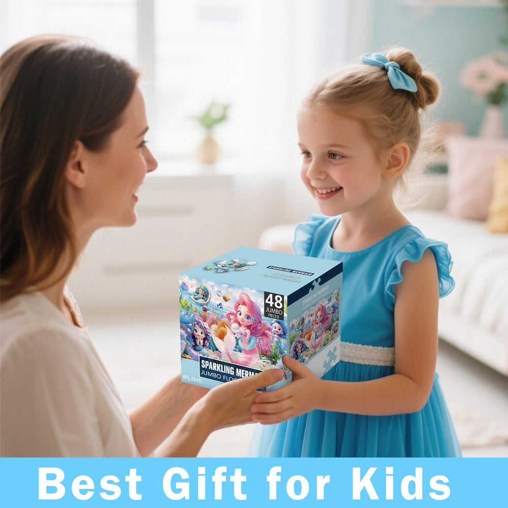 IFLOVE jumbo floor puzzle educational mermaid theme supports early ocean learning