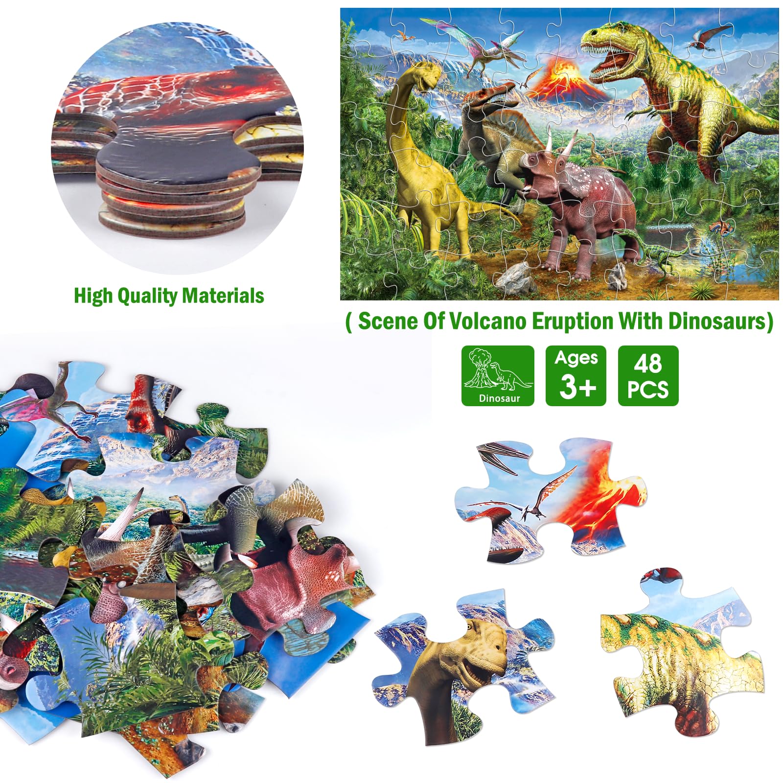 IFLOVE Jumbo Floor Puzzle educational theme sparks prehistoric exploration.