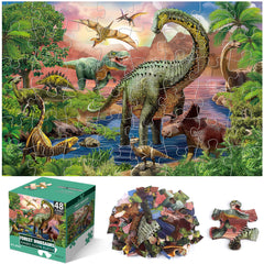 IFLOVE jumbo floor puzzle forest dinosaur scene sparks imaginative play and problem-solving