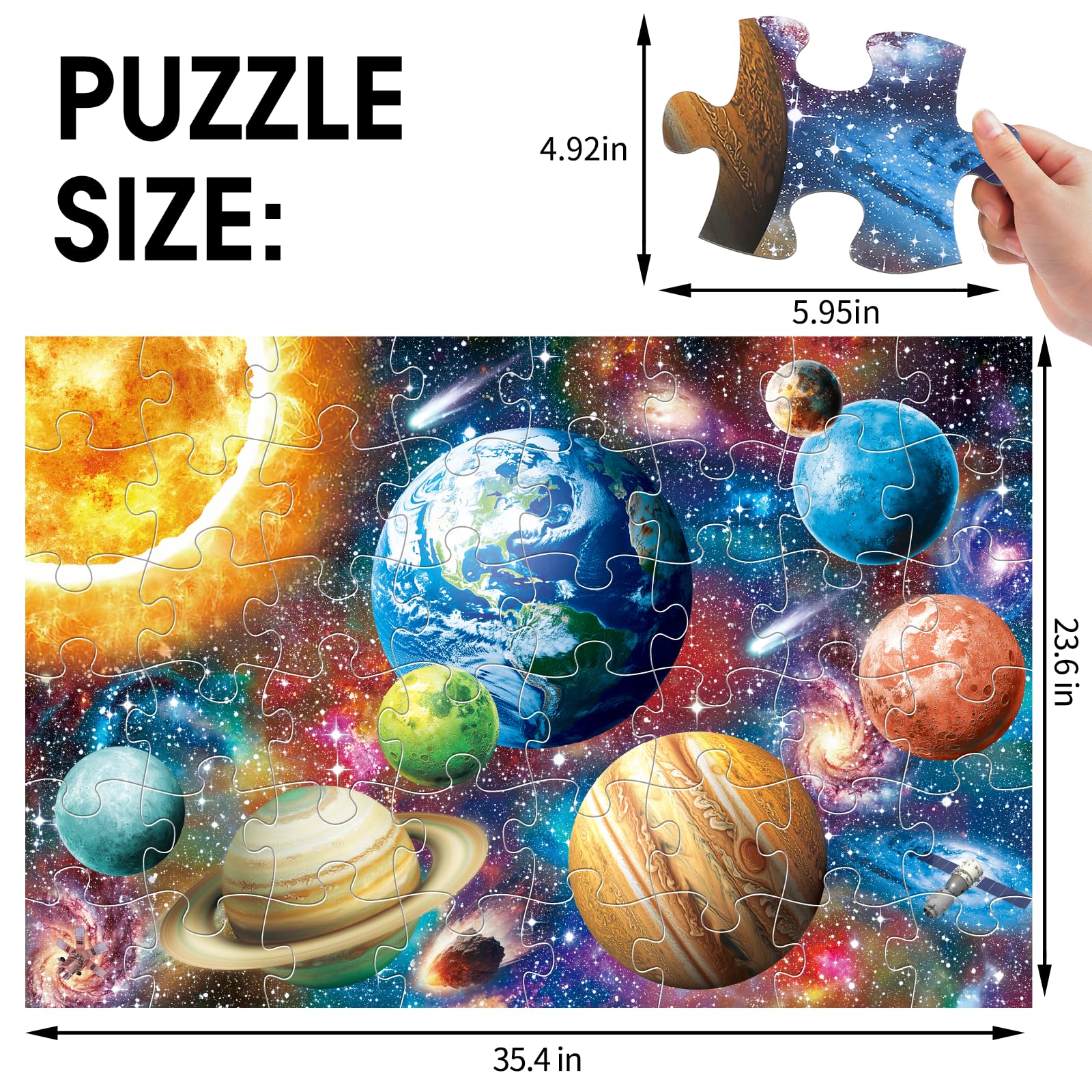 IFLOVE jumbo floor puzzle planet Earth design promotes fine motor practice with large, easy-to-handle pieces.