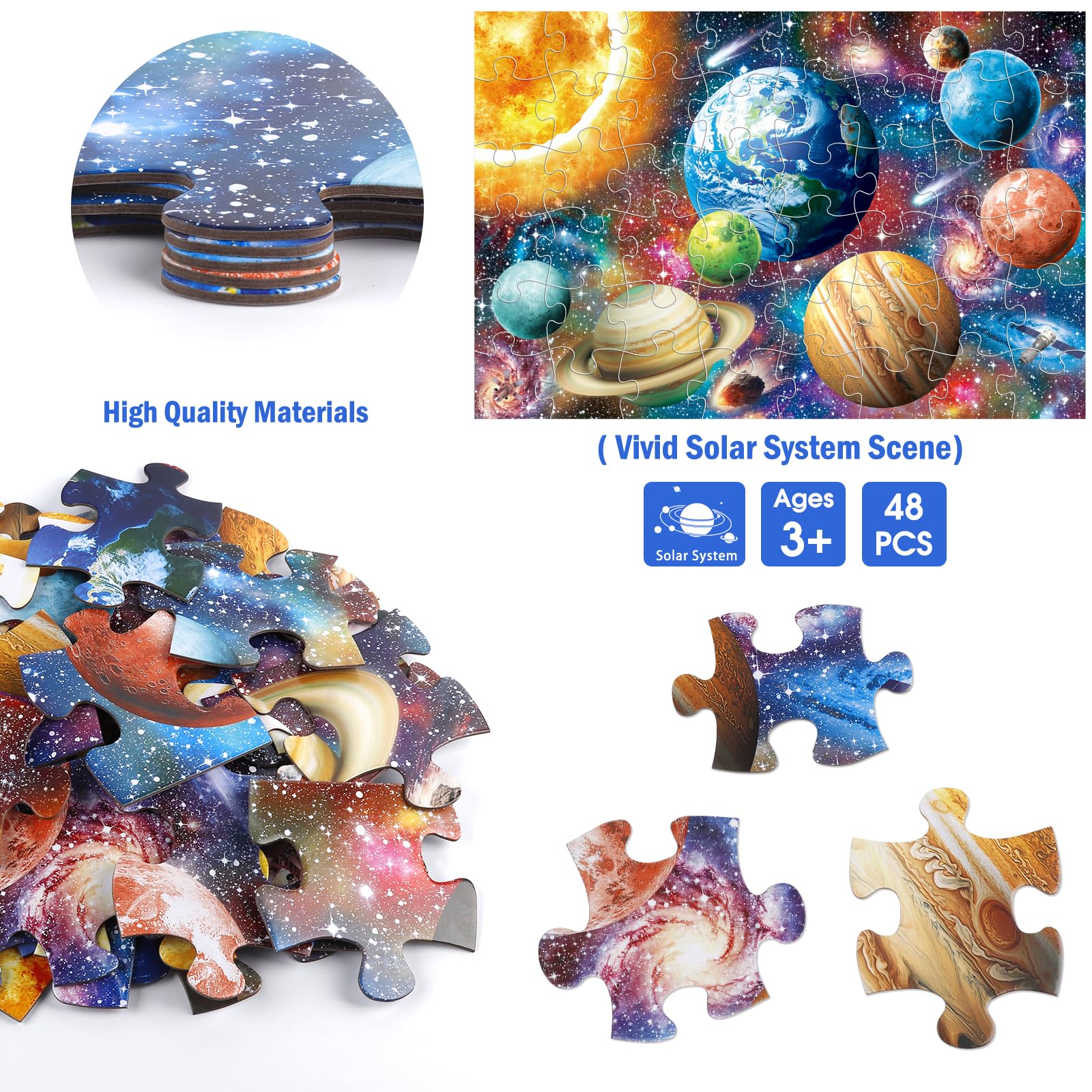 IFLOVE jumbo floor puzzle planet Mercury image supports early astronomy exploration during play.