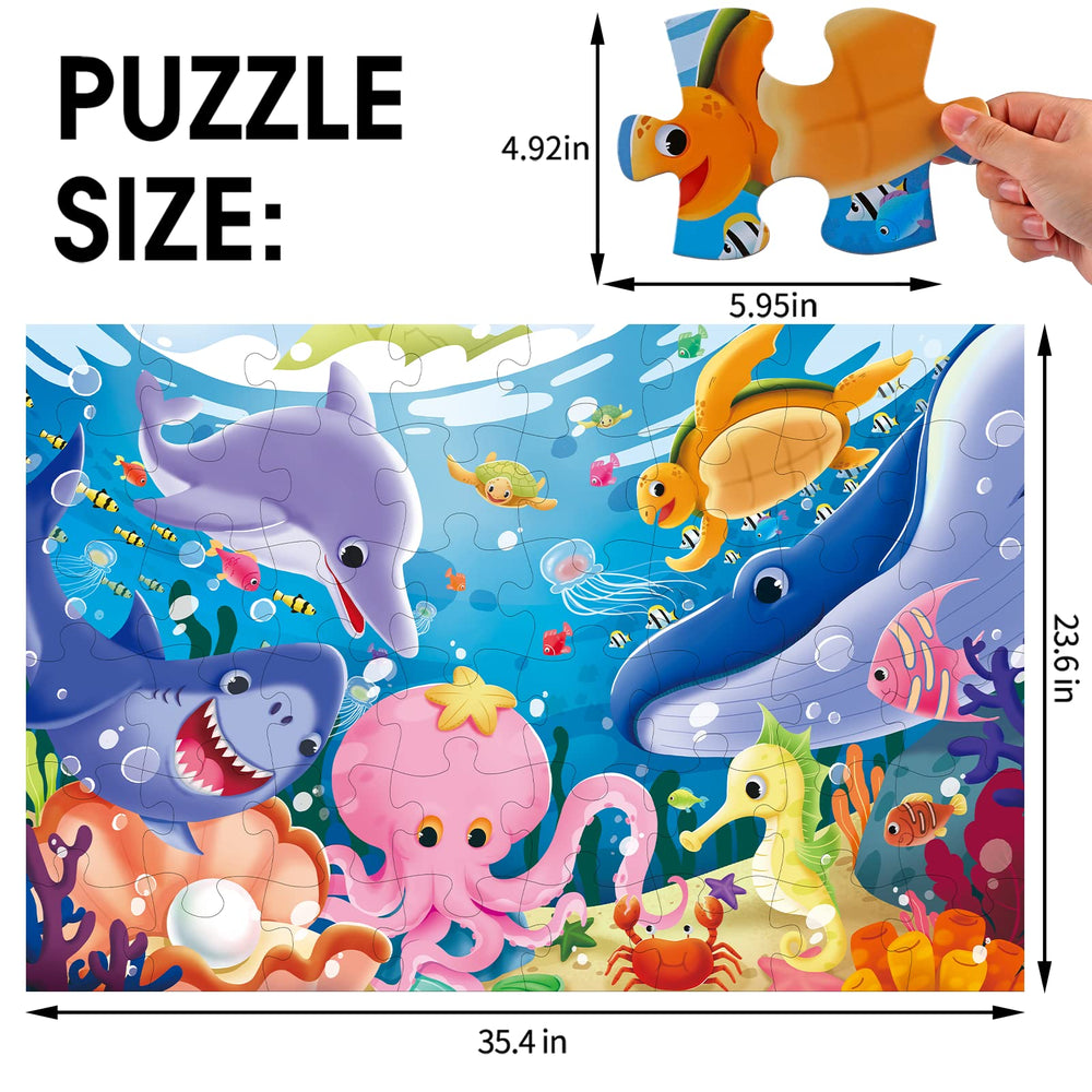 IFLOVE jumbo floor puzzle sea life scene enhances fine motor skills while assembling